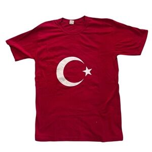Turkish flag T-shirt size XL 100% cotton, red, white